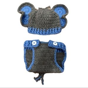 Newborn Baby Elephant Hat and Diaper Cover Crochet